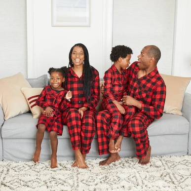 Holiday Red Buffalo Check Flannel Matching Family Pajamas