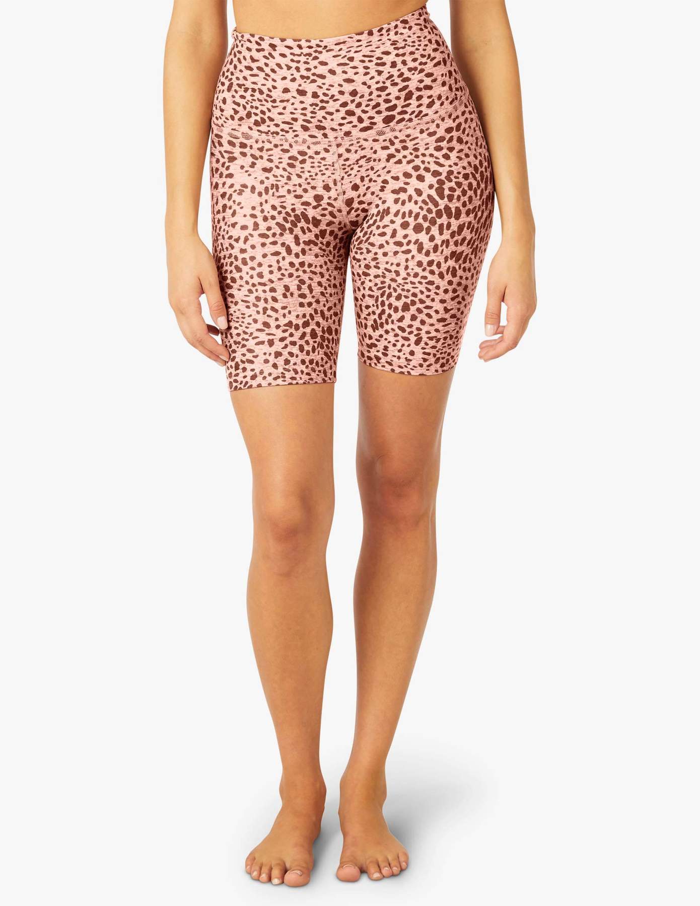 Women High Waist Compression Leopard Cheetah Spandex Sports Shorts