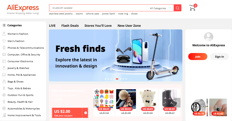 Chinese Wholesale Websites 2: Aliexpress.com